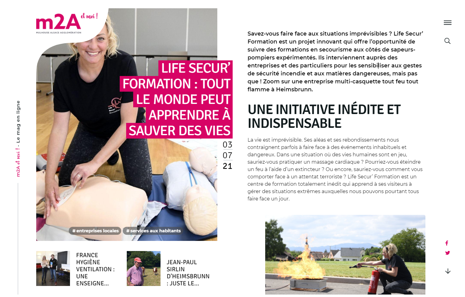 Life Secur Formation - M2A - mag.mulhouse - alsace.fr
